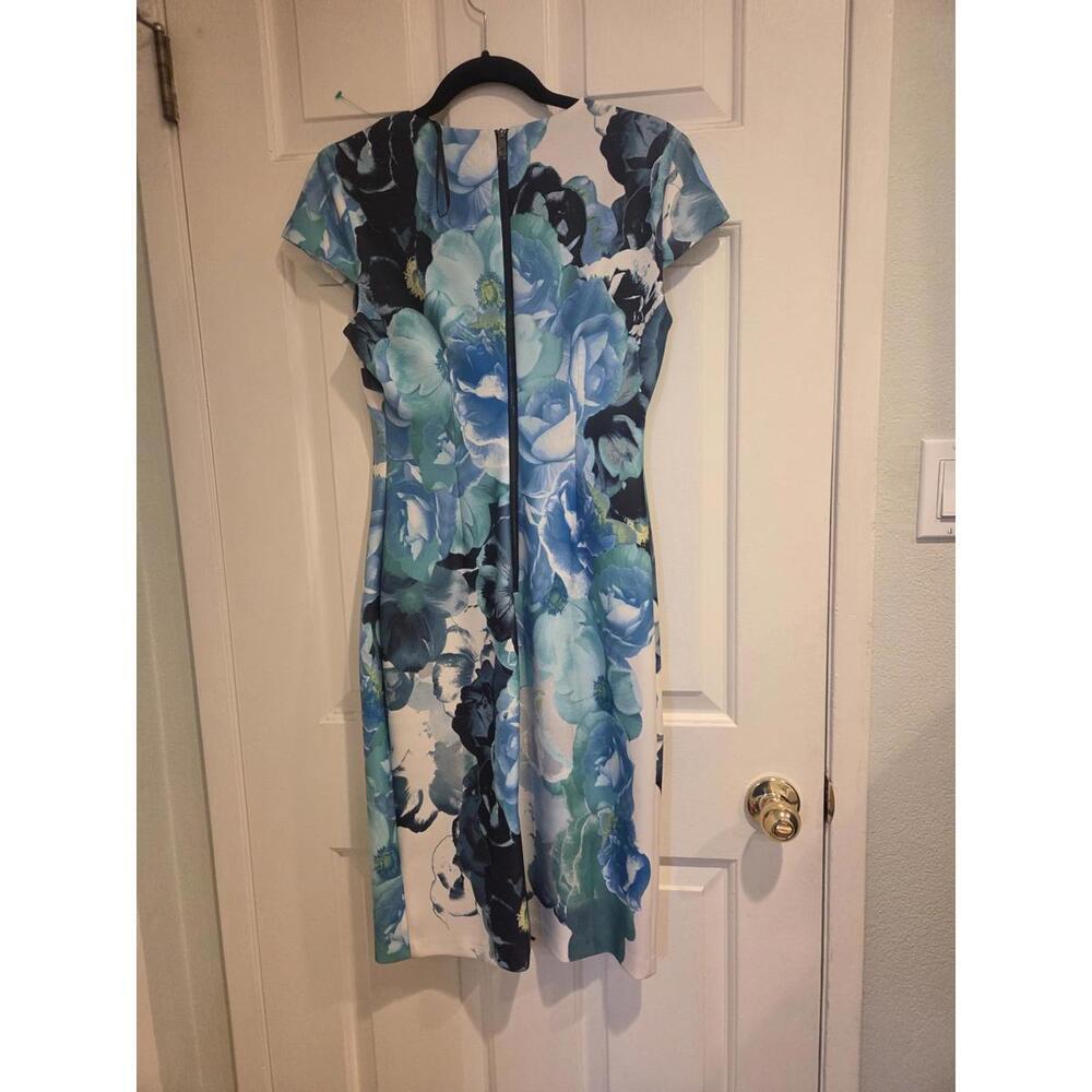 Vince camuto sz 6 Floral Print Cap Sleeve Midi Dress - Picture 5 of 11